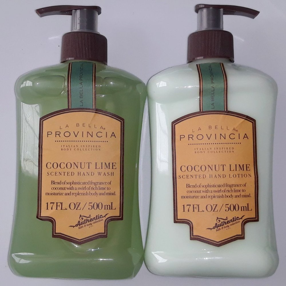La Bella Provincia Coconut-Lime-Scented  Italian Hand Wash & Hand Lotion